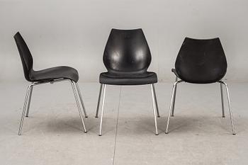 STOLAR, 3 st, "Maui", Vico Magistretti för Kartell, Italien, märkta.