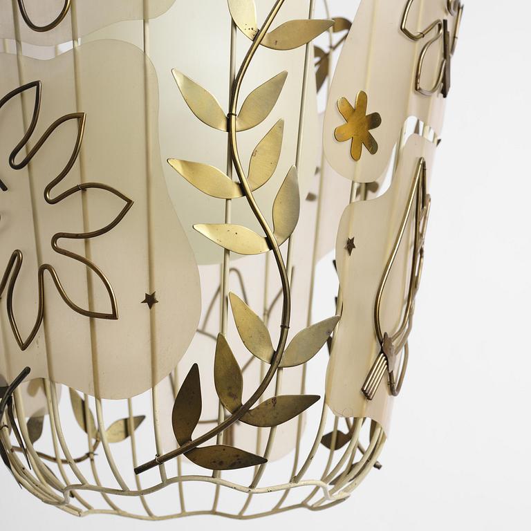 Hans Bergström, a rare ceiling lamp model "5A", ateljé Lyktan, Åhus, 1940s.