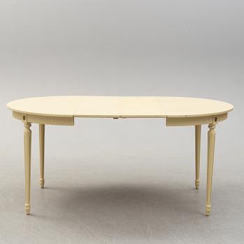 A set of six chairs and a dining table, gustavian style, late 20th century.