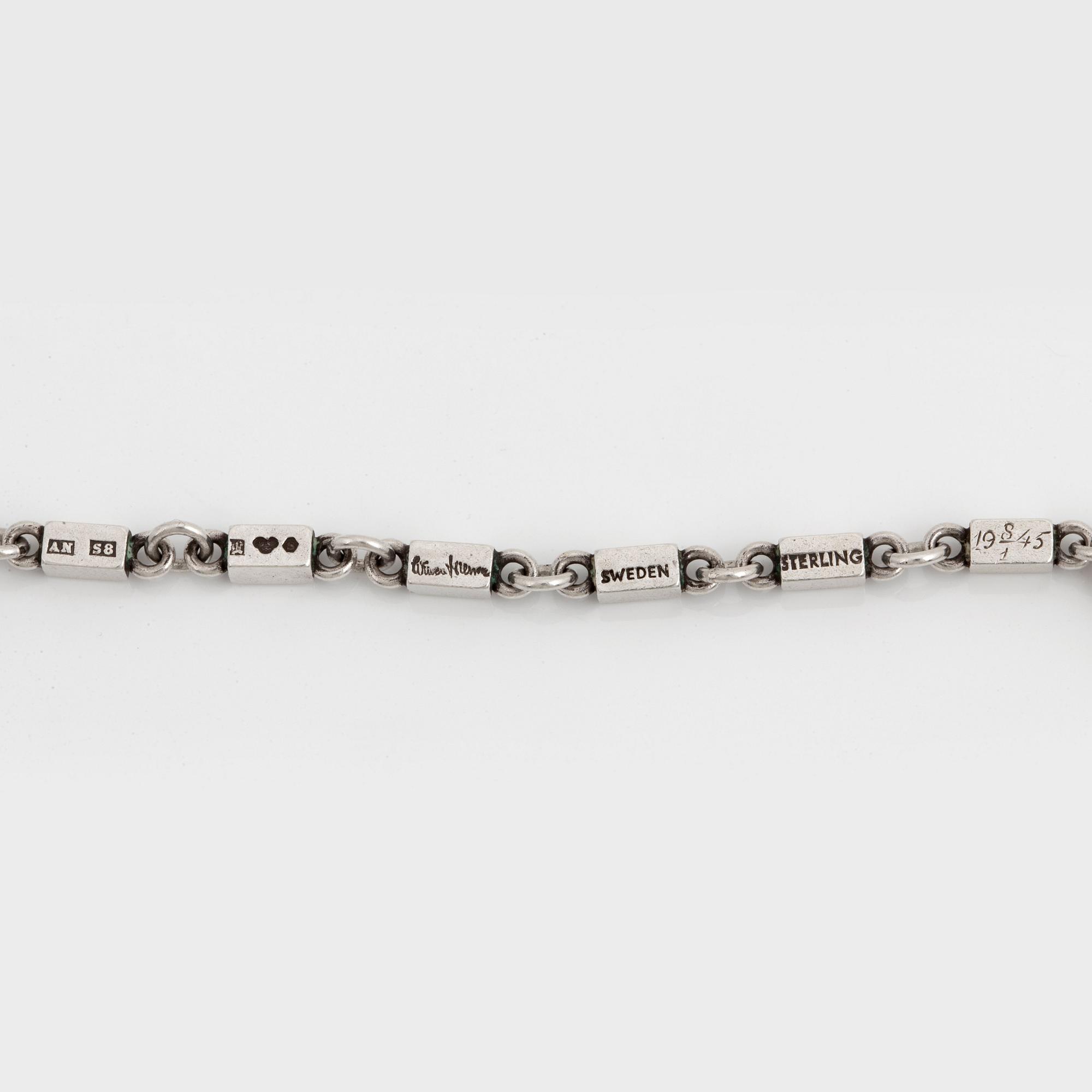 Wiwen Nilsson, a sterling silver "double" necklace, Lund, Sweden 1944.