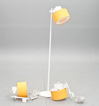 GOLVLAMPA och VÄGGLAMPOR, ett par, Luxus. 1900-talets andra hälft.