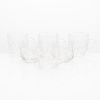 Glasservis, 110 delar, Riihimäen Lasi, Leo-, Yrjö- och Aino-serie, 1900-talets mitt och senare hälft.
