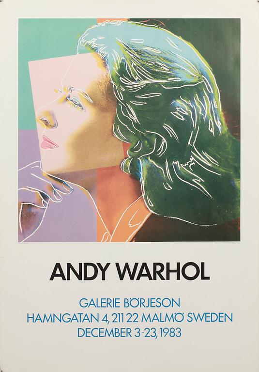 ANDY WARHOL, efter, affischer, 3 st, Galerie Börjeson 1983.