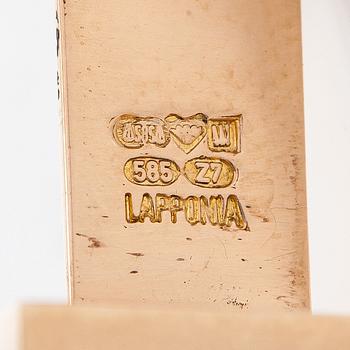 Björn Weckström, manschettknappar, "Antarktik", spektrolit, 14K guld.