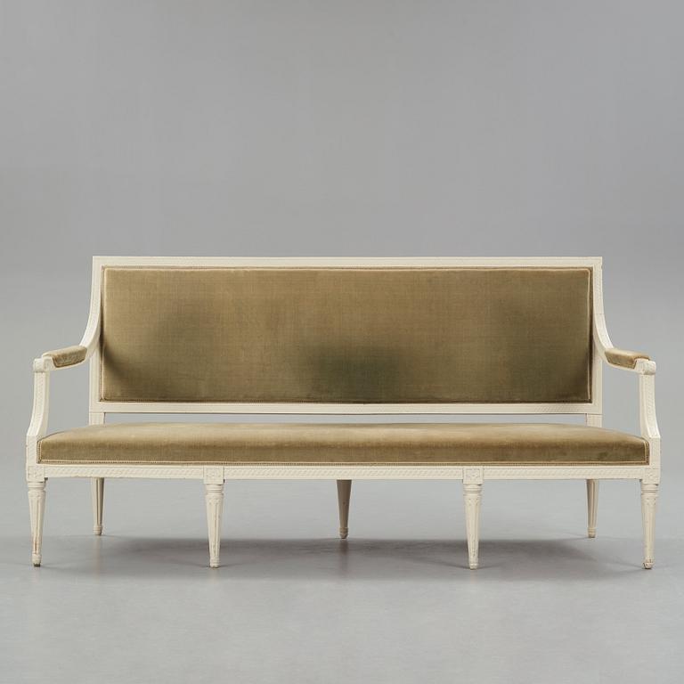 A Gustavian sofa by Johan Lindgren (master in Stockholm 1770-1800).