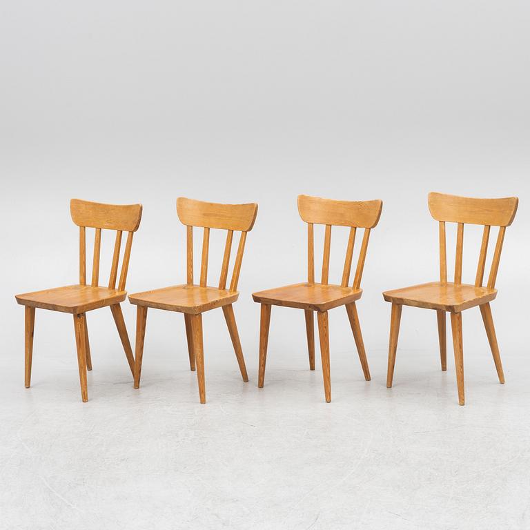 Göran Malmvall, chairs 4 pcs, Swedish Pine, second half of the 20th century.