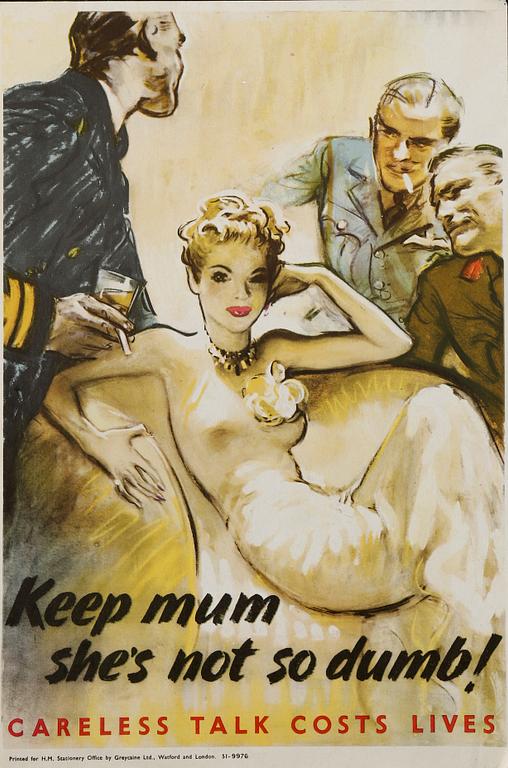 AFFISCHER, 2 st, bla "Femme fatale", England 1940-tal.