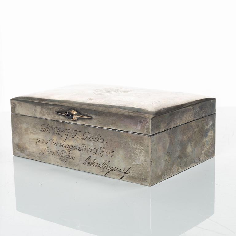 CG Hallberg, cigarrskrin, silver, Stockholm 1905.