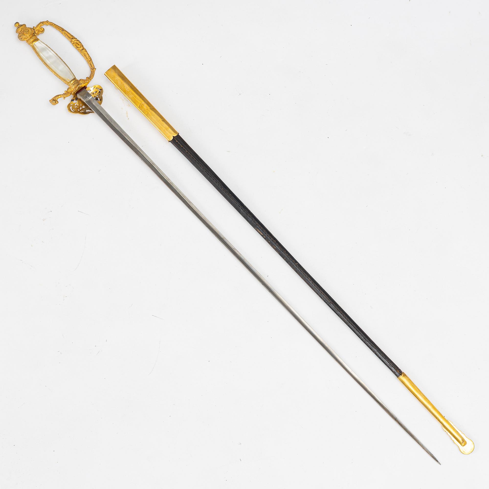 A Swedish small sword, 19th century.