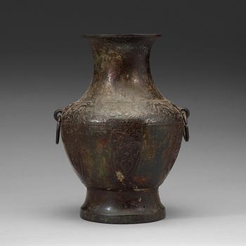 365. A large archaistic bronze vase, Hu, Ming dynasty (1368-1644).