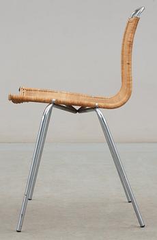 A Poul Kjaerholm 'PK-1' steel and ratten chair, probably for E Kold Christensen, Denmark.