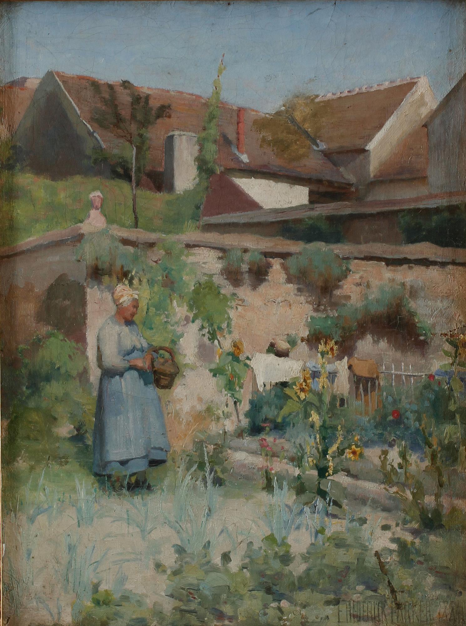 OKÄND KONSTNÄR, olja på pannå, signerad, 1800/1900-tal.