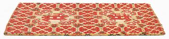 A carriage cushion, flat weave, Scania, mid-19th century.