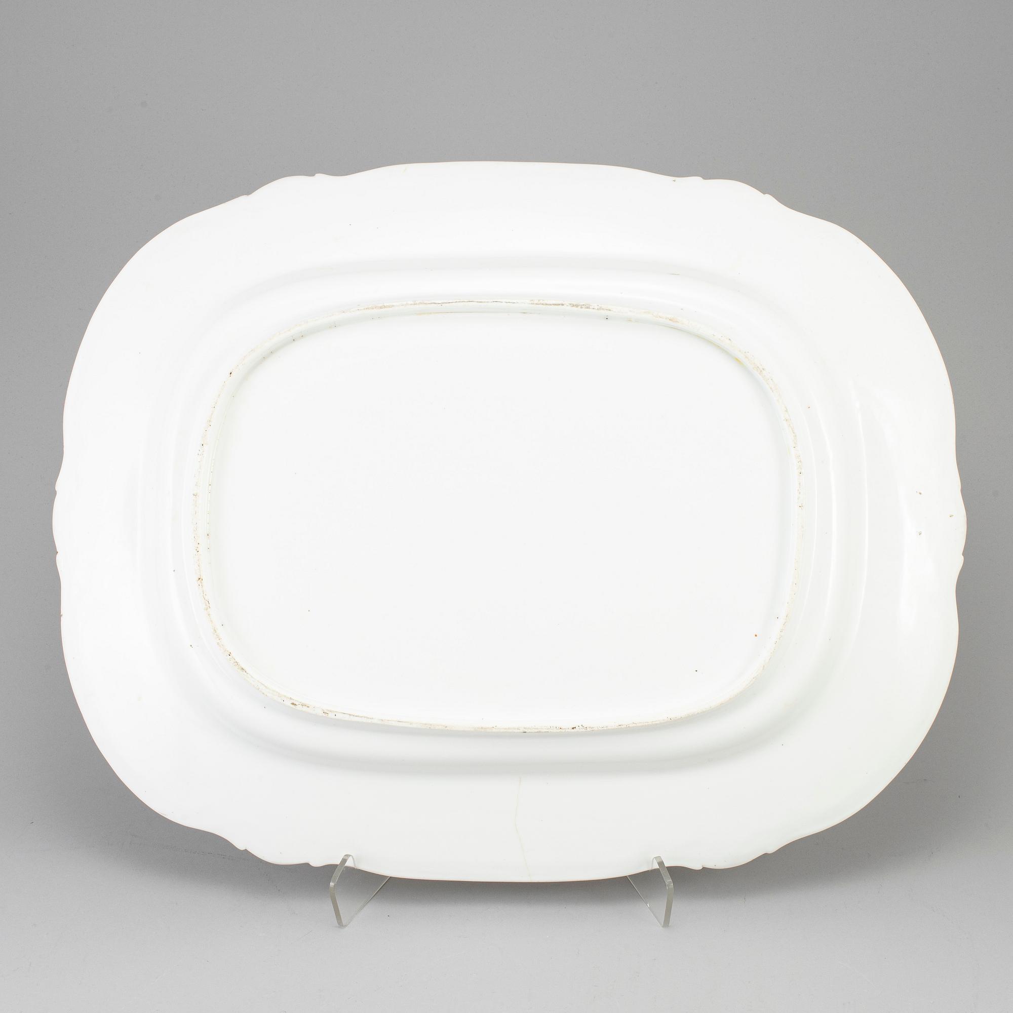 A large enamelled porcelain serving dish, late Empire, second half of the 19th century.