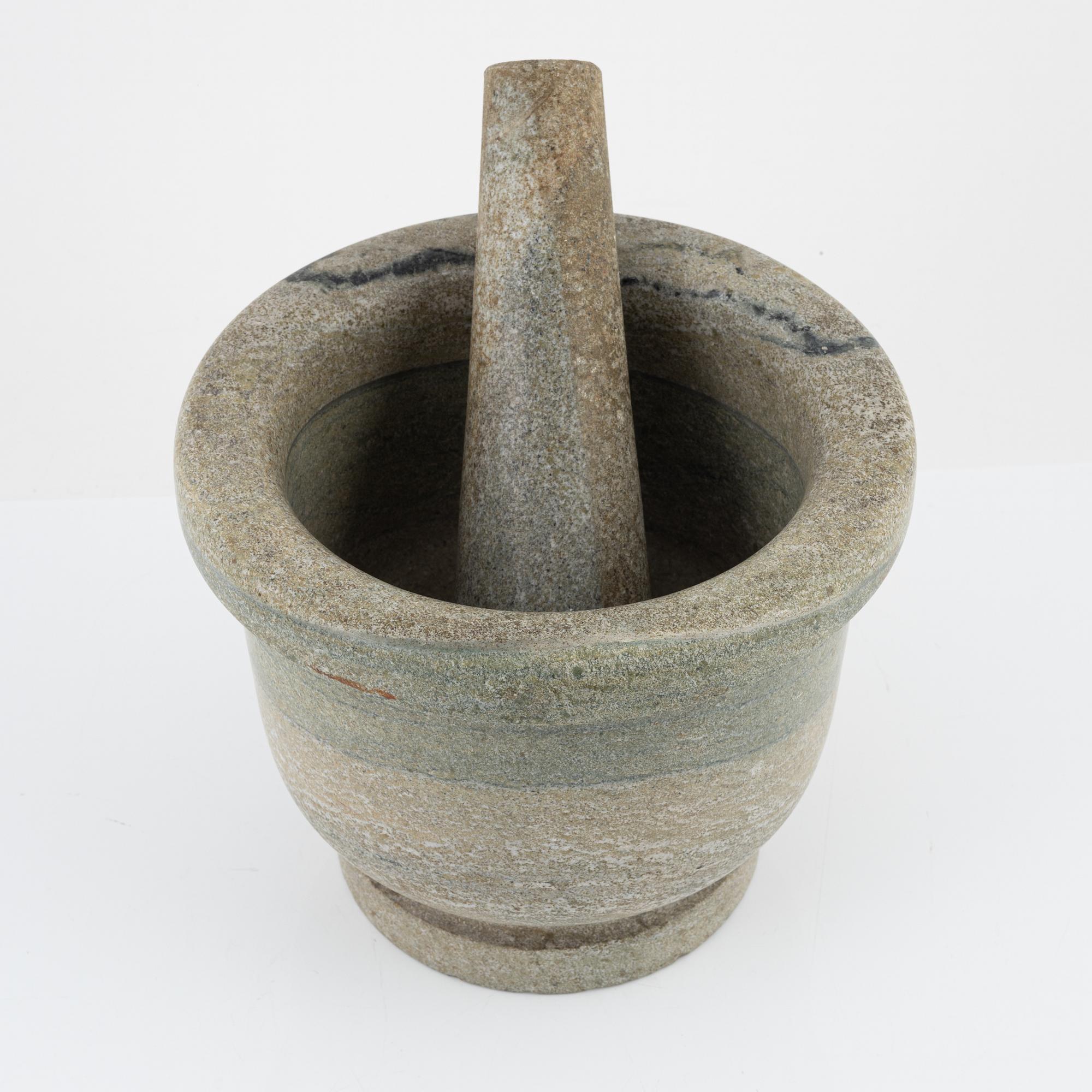 A marble mortar.