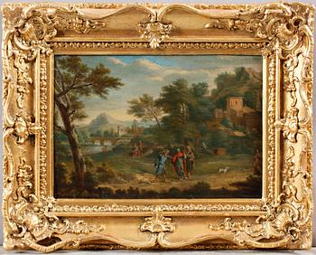 OKÄND KONSTNÄR, ett par, olja på pannå, 1700-tal.