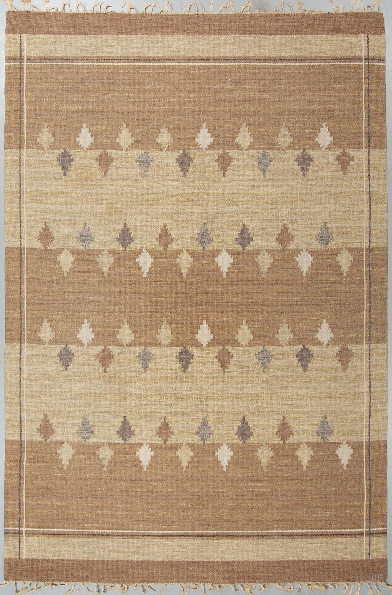 ULLA PARKDAL, A CARPET, flat weave, ca 301,5-302,5 x 201-202 cm, signerad UP.