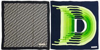 Christian Dior, two silk scarves.