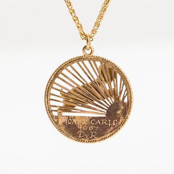 A horoscope Airies pendant with chain in 18K gold.