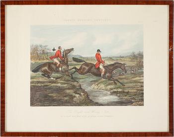 GRAVYRER, ett par, "Fores hunting sketches", England, 1800-talets slut.