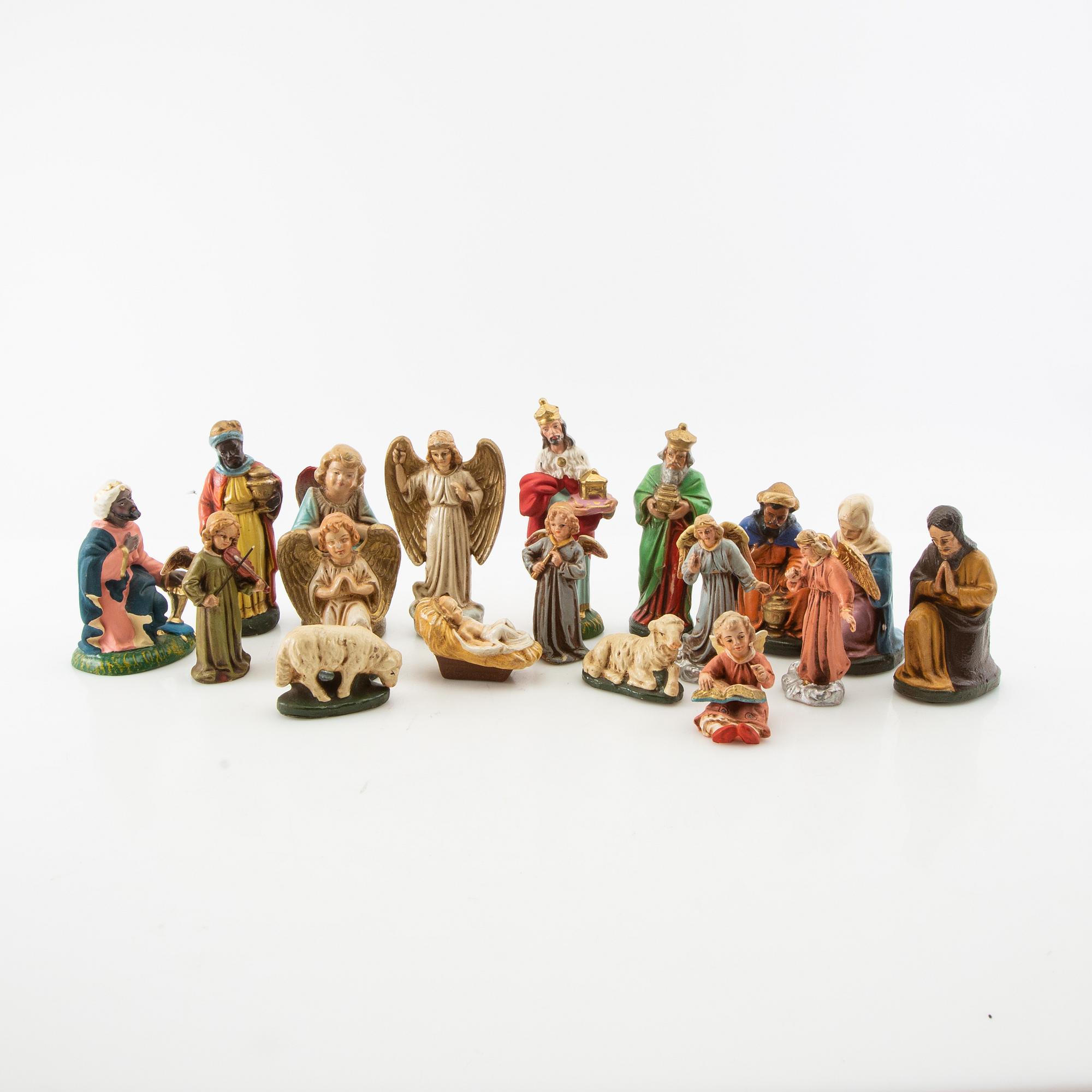 Crucifix figures 18 pcs mid-20th century.