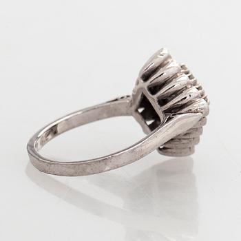 Ring, brilliant and 8/8 cut diamonds, 14K white gold.