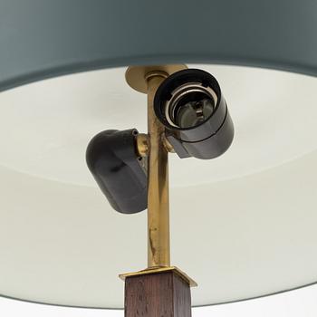 Einar Bäckström, a brass and rosewood table light, Malmö, mid 20th Century.