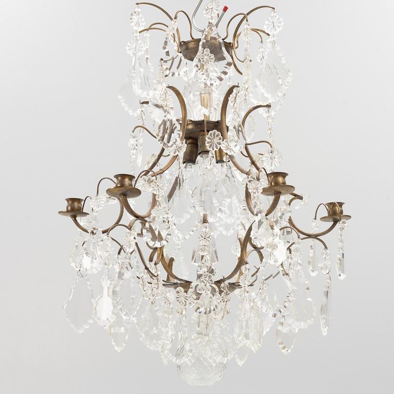 A Rococo style chandelier, first half of the 20th century.