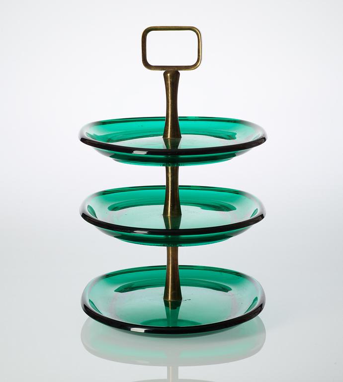 A Josef Frank green glass etagère, Svenskt Tenn.