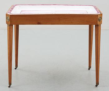 A Gustavian late 18th Century faiance tea table.