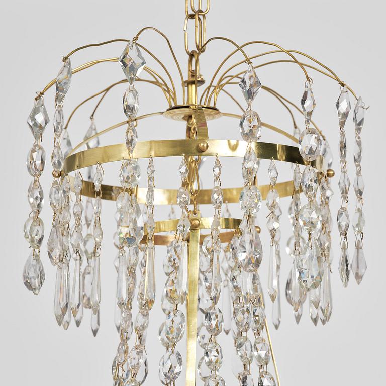 Ljuskrona, för fem ljus, Sverige, 1700-talets slut, Sengustaviansk.