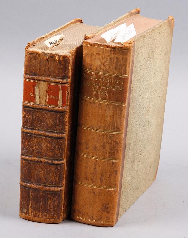 BÖCKER, 2 st, "Swea Rikes Ecclesiastique werk i alphabetisk ordning...", Örebro 1781.