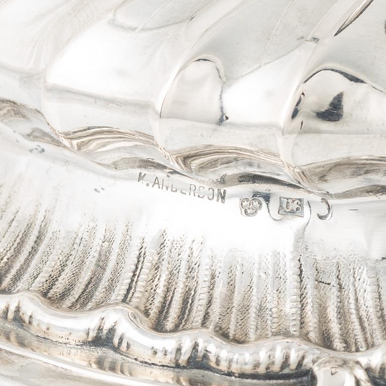 A pair of silver candle sticks by K Anderson Stockholm 1898.
