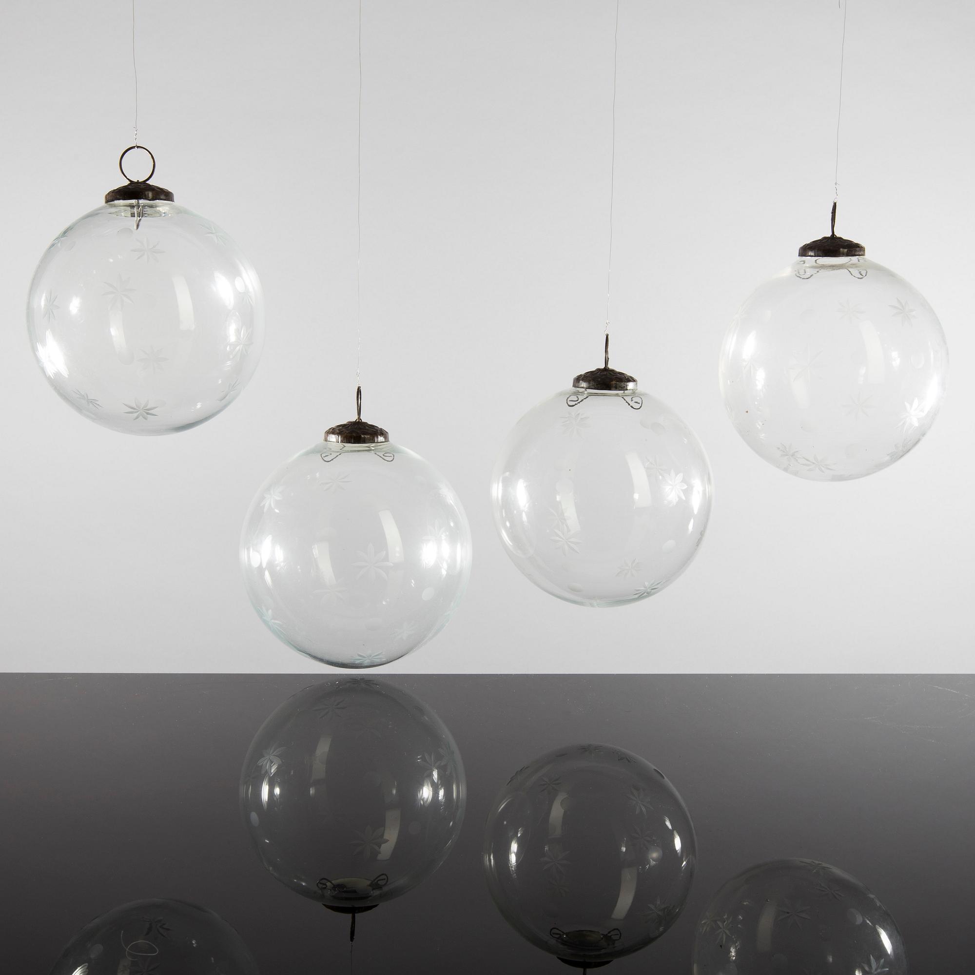 JULGRANSKULOR, 4 st, glas, 1900-tal.