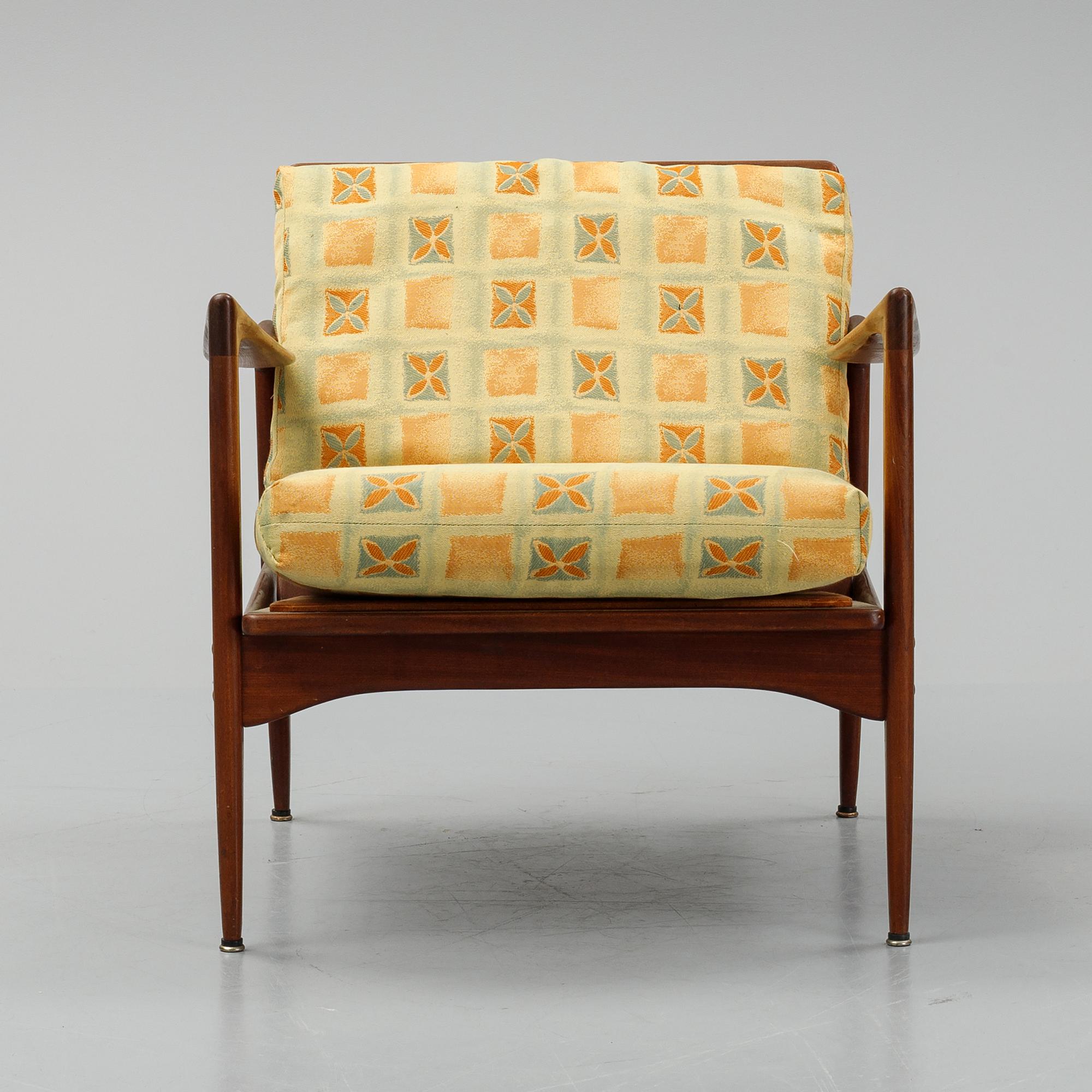 Ib Kofod Larsen, 'Kandidaten' walnut easy chair, 1960's.