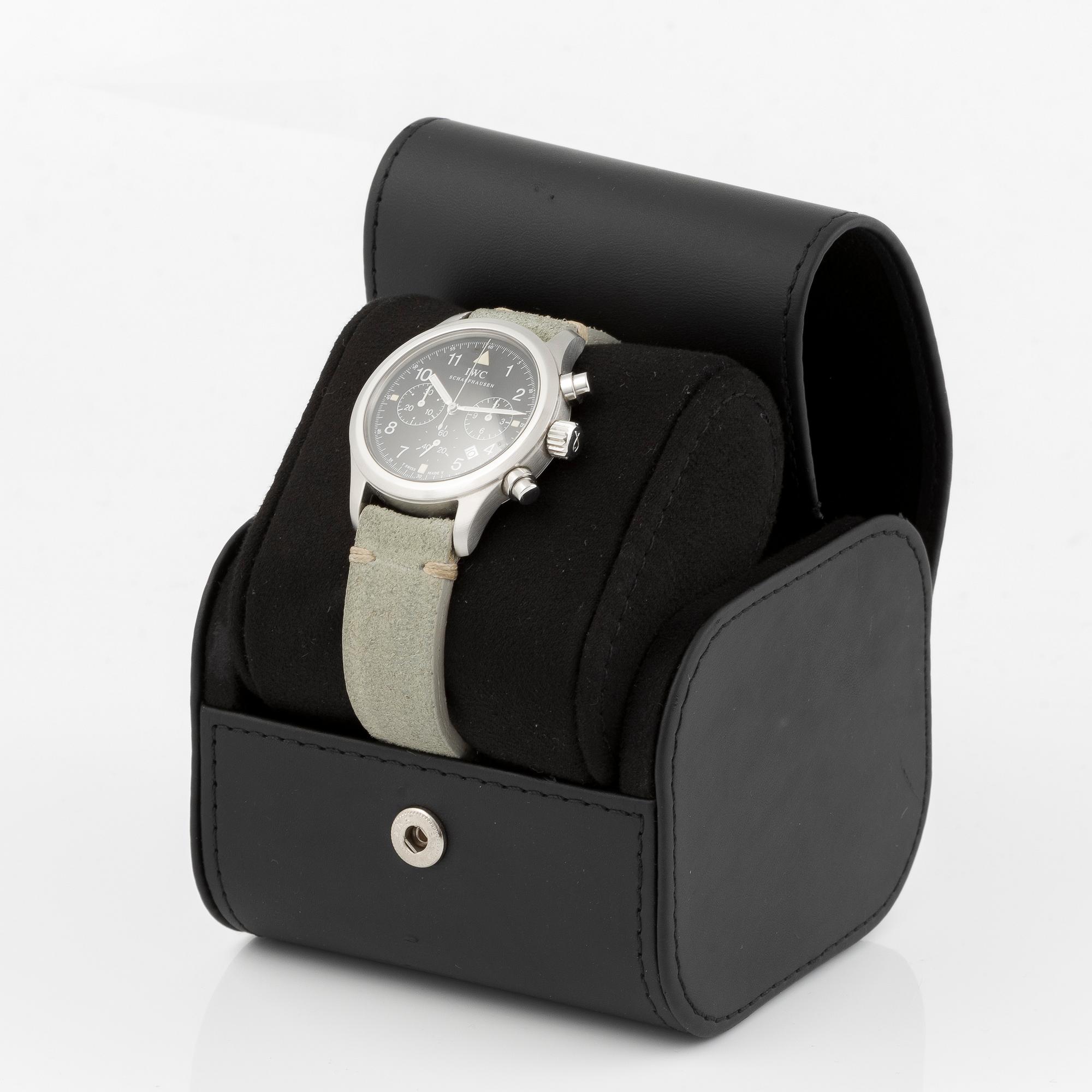 IWC, Schaffhausen, Pilot's chronograph, Mecaquartz, wristwatch, chronograph, 36 mm.