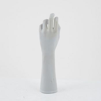 Stig Lindberg, a stoneware sculpture of a hand, Gustavsberg studio, Sweden, mid 20th century.