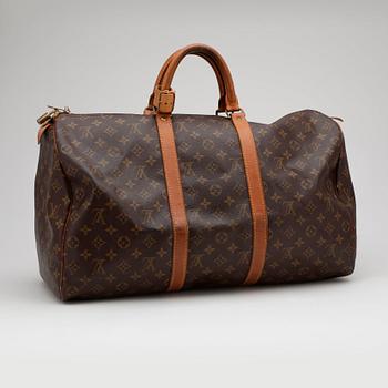 LOUIS VUITTON, a monogram canvas "Keepall 50" weekend bag.