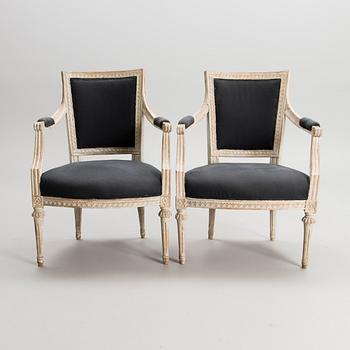 A PAIR OF GUSTAVIAN ARMCHAIRS, signed Erik Öhrmark.