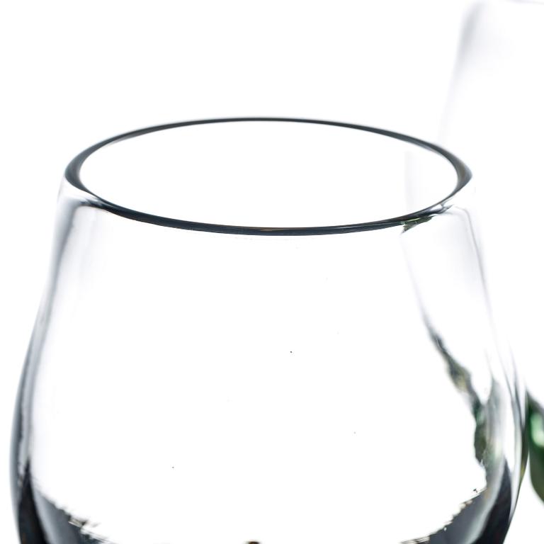 VINGLAS, 5 st. Rikke Bruzelius, Glasseriet, Danmark.