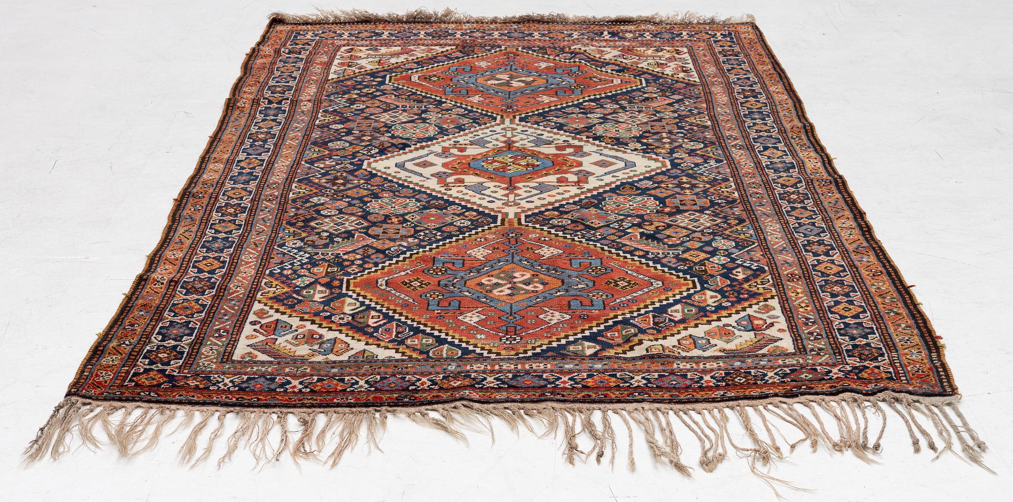 Carpet, Qashqai, antique, approx. 237 x 142 cm.