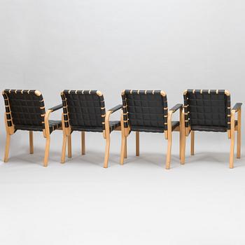 ALVAR AALTO, four late-20th-century '45' armchairs for Artek.
