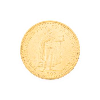 Gold coin, Hungary, 20 Korona, 1892.