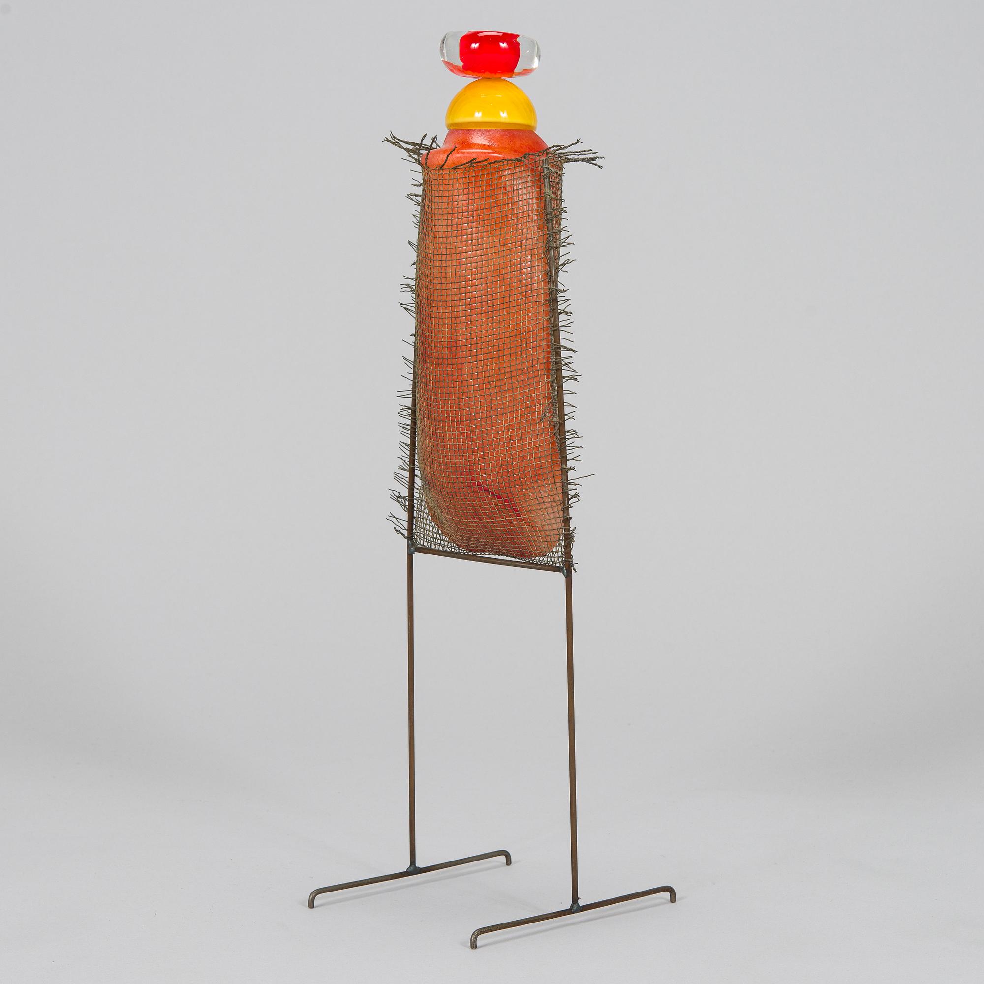 Markku Salo,  a glass sculpture, signed Markku Salo Nuutajärvi Notsjö 1991.