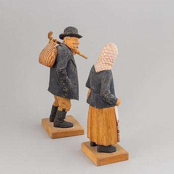 HERMAN ROSELL, sculptures, 2, wood, signed and dated 1960.