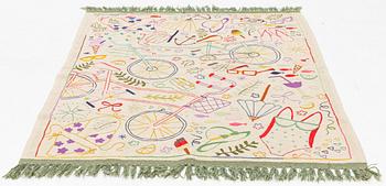 Rug, Kilim, hand-embroidered, 196 x 148 cm.
