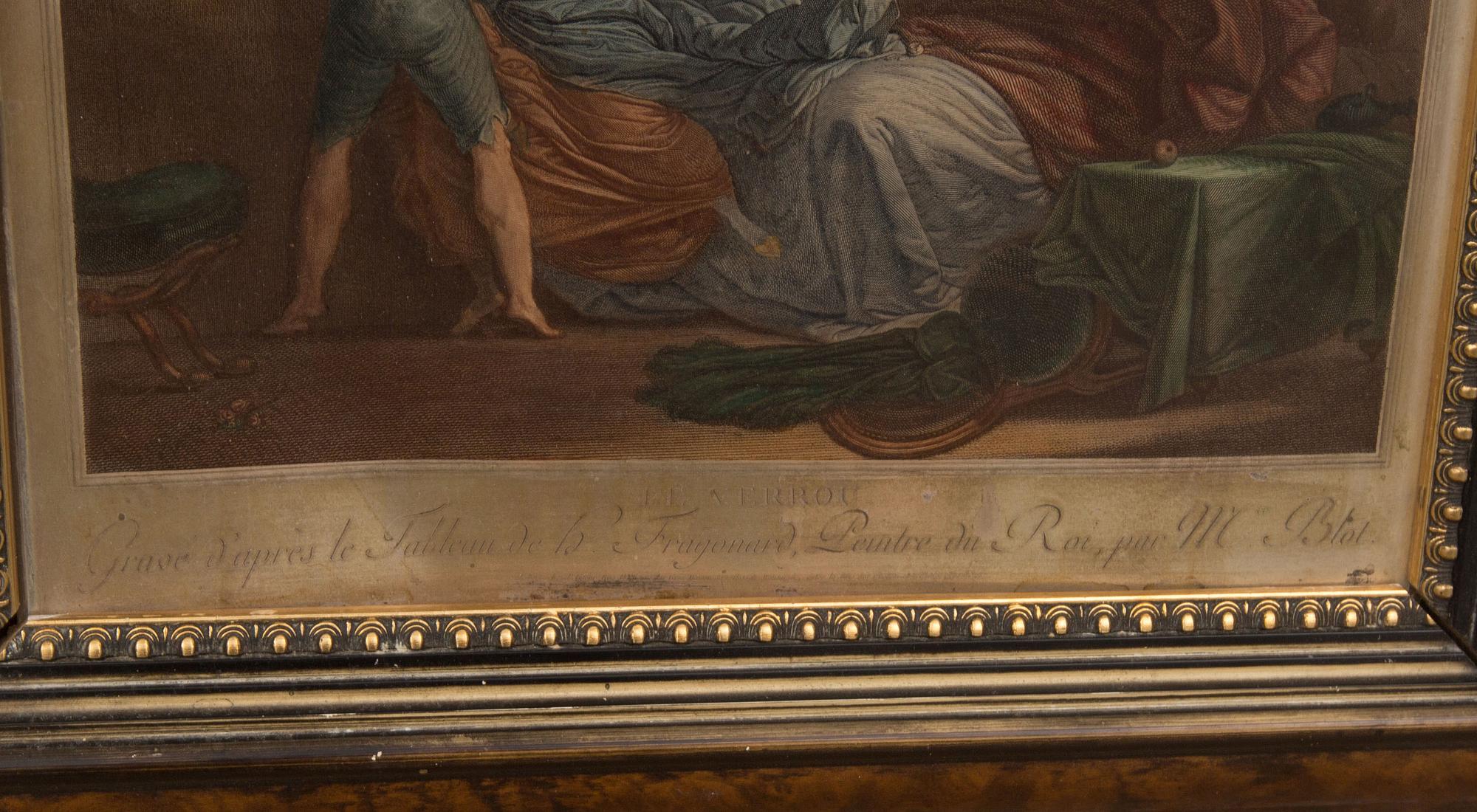 GRAVYR PÅ PLÅT, "Le Verrou", efter Jean-Honoré Fragonard.