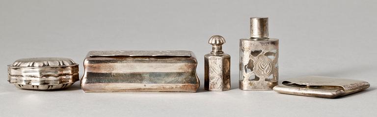 PARTI SILVER, 5 delar. Bl a K Anderson Stockholm, 1920. Silvervikt ca 141 gr.
