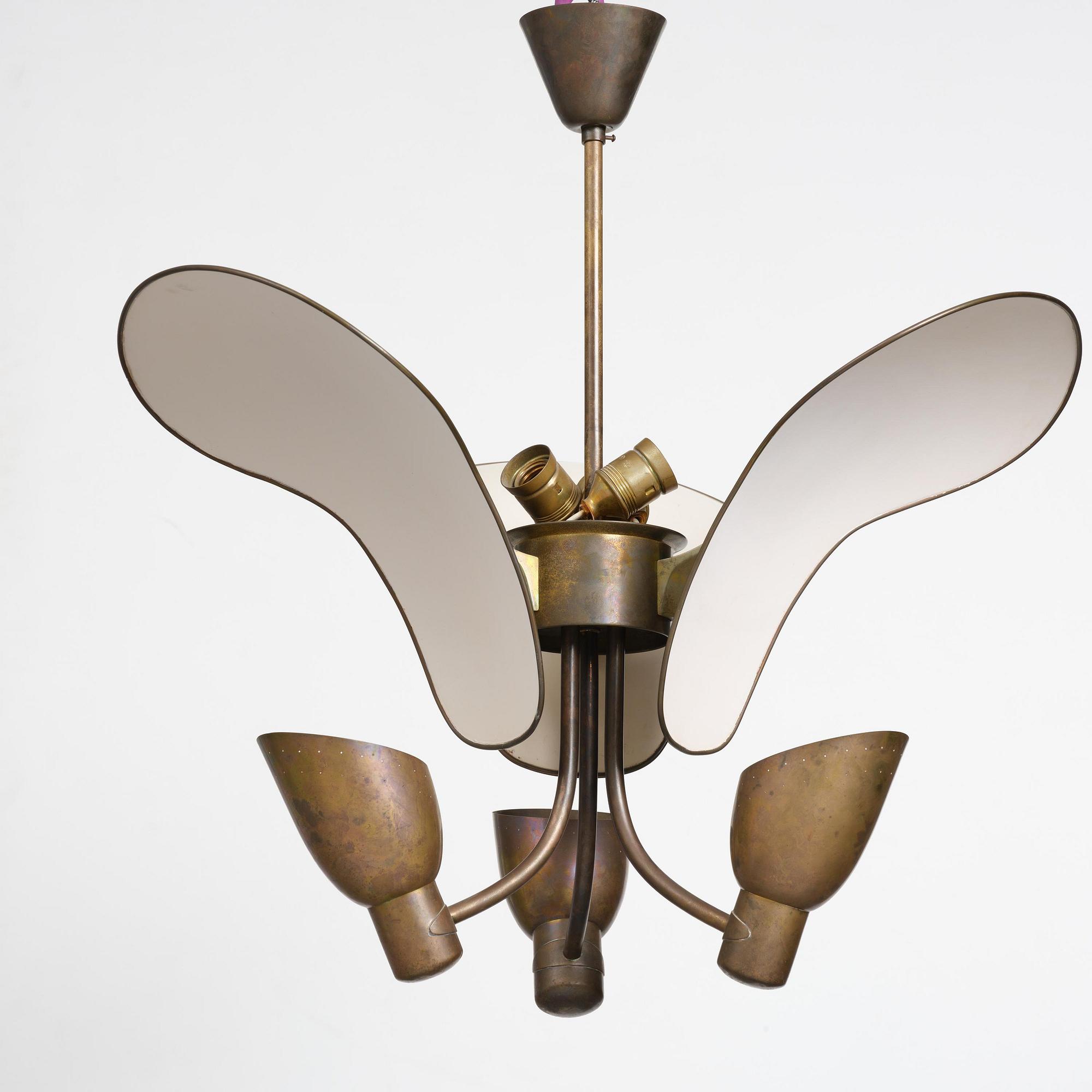 Carl-Axel Acking, a ceiling lamp model "980", Bröderna Malmströms Metallvarufabrik, Malmö, 1940s.