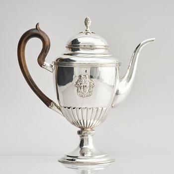 A Swedish 19th century silver coffee-pot, marks of Pehr Olof Bäckström, Gävle 1817.